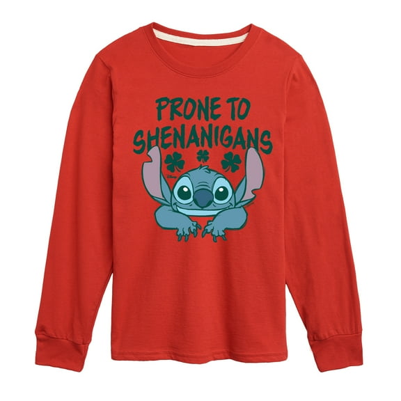Lilo and Stitch - Prone To Shenanigans - Boys Youth Long Sleeve Graphic T-shirt