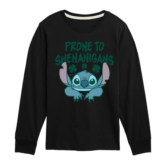 Lilo and Stitch - Prone To Shenanigans - Boys Youth Long Sleeve Graphic T-shirt