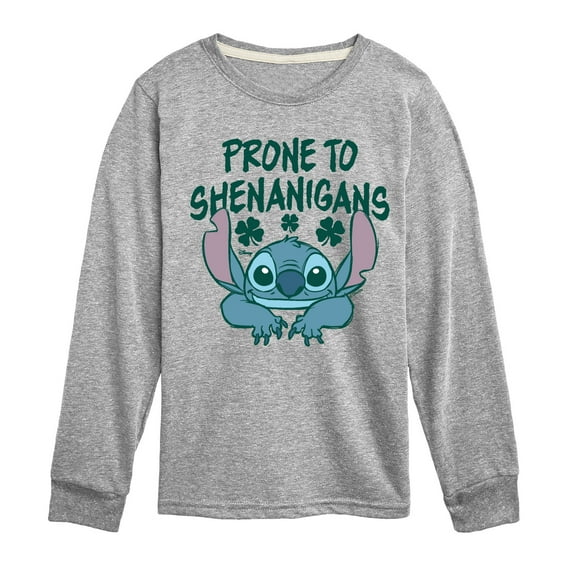 Lilo and Stitch - Prone To Shenanigans - Boys Youth Long Sleeve Graphic T-shirt