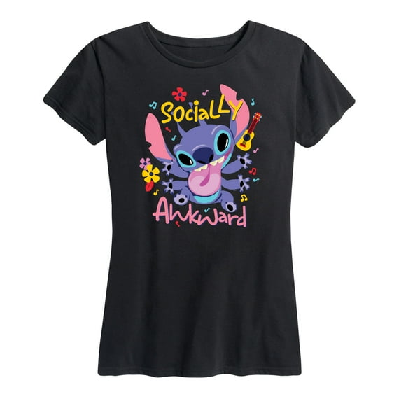 Lilo & Stitch - Socially Awkward Stitch - Women's Short Sleeve Graphic T-Shirt