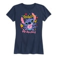 thumbnail image 1 of Lilo & Stitch - Socially Awkward Stitch - Women's Short Sleeve Graphic T-Shirt, 1 of 4