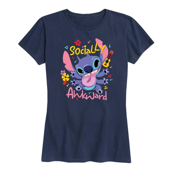 Lilo & Stitch - Socially Awkward Stitch - Women's Short Sleeve Graphic T-Shirt