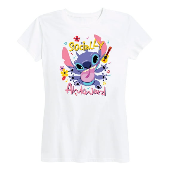 Lilo & Stitch - Socially Awkward Stitch - Women's Short Sleeve Graphic T-Shirt