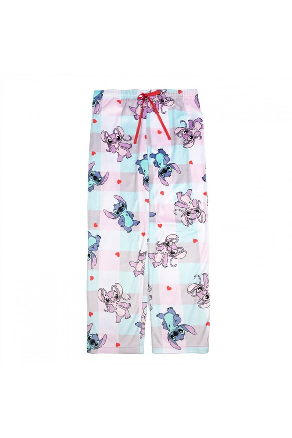 Lilo and Stitch - Stich and Angel Pastel Flannel Pattern Sleep Pants-XLarge