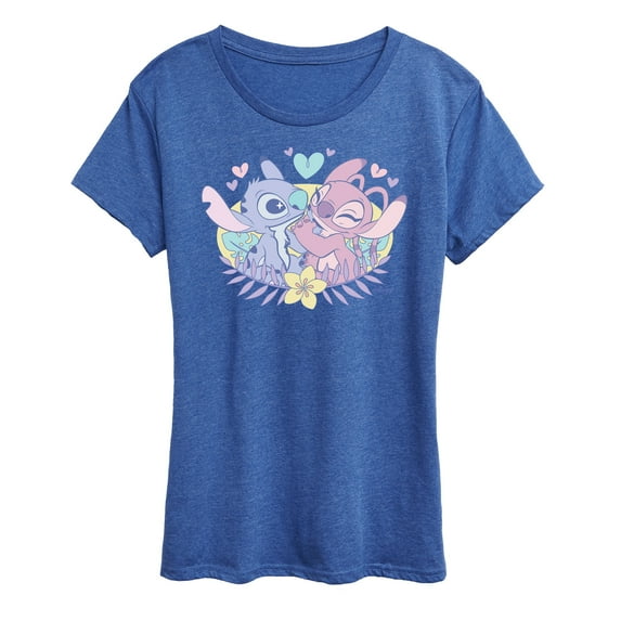 Lilo and Stitch - Stitch And Angel Flower - Women's Short Sleeve Graphic T-Shirt