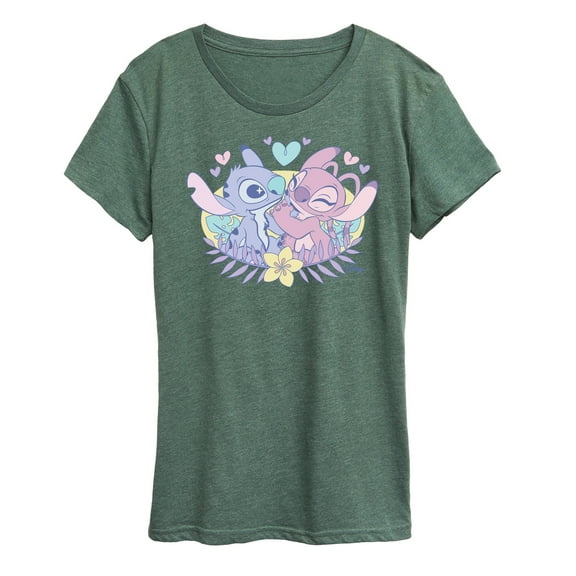 Lilo and Stitch - Stitch And Angel Flower - Women's Short Sleeve Graphic T-Shirt