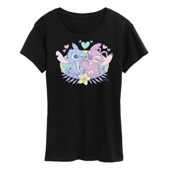 Lilo and Stitch - Stitch And Angel Flower - Women's Short Sleeve Graphic T-Shirt