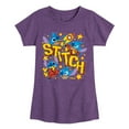 thumbnail image 1 of Lilo & Stitch - Stitch Space Stickers - Toddler & Youth Girls Fitted Short Sleeve Graphic T-Shirt, 1 of 4