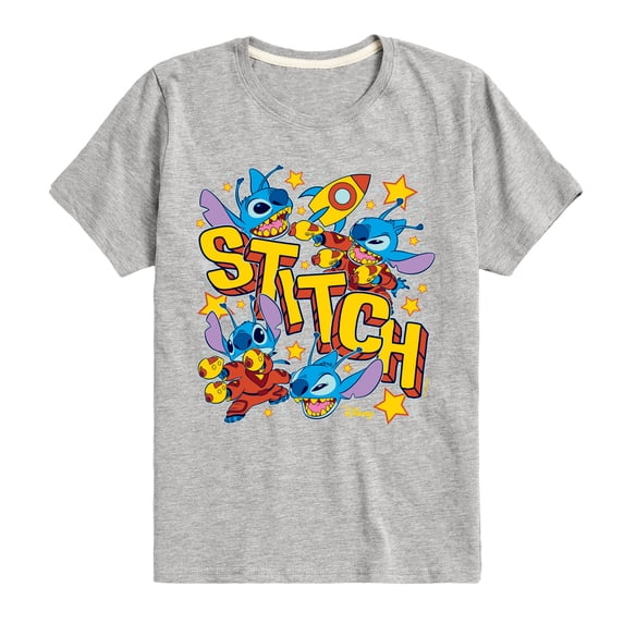 Lilo & Stitch - Stitch Space Stickers - Toddler & Youth Short Sleeve Graphic T-Shirt
