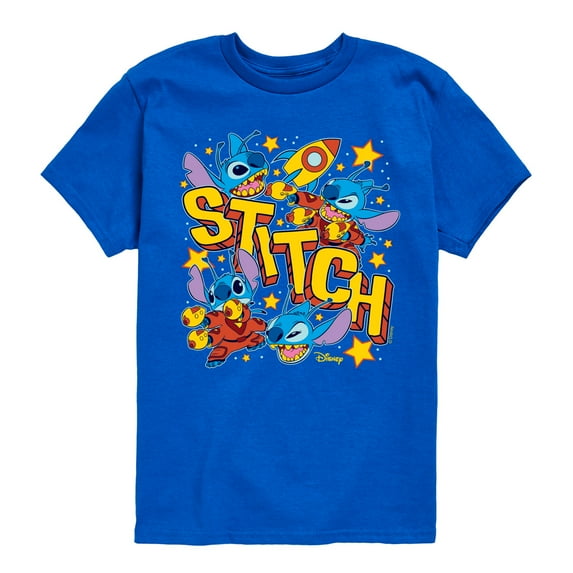 Lilo & Stitch - Stitch Space Stickers - Toddler & Youth Short Sleeve Graphic T-Shirt