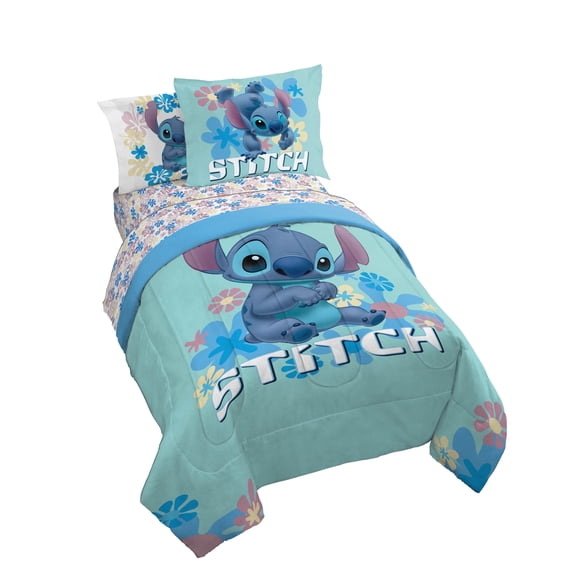 Lilo and Stitch Sweet Stitch 7 Piece Full Size Kids Comforter Set with Shams - Disney Bed Sets for Kids