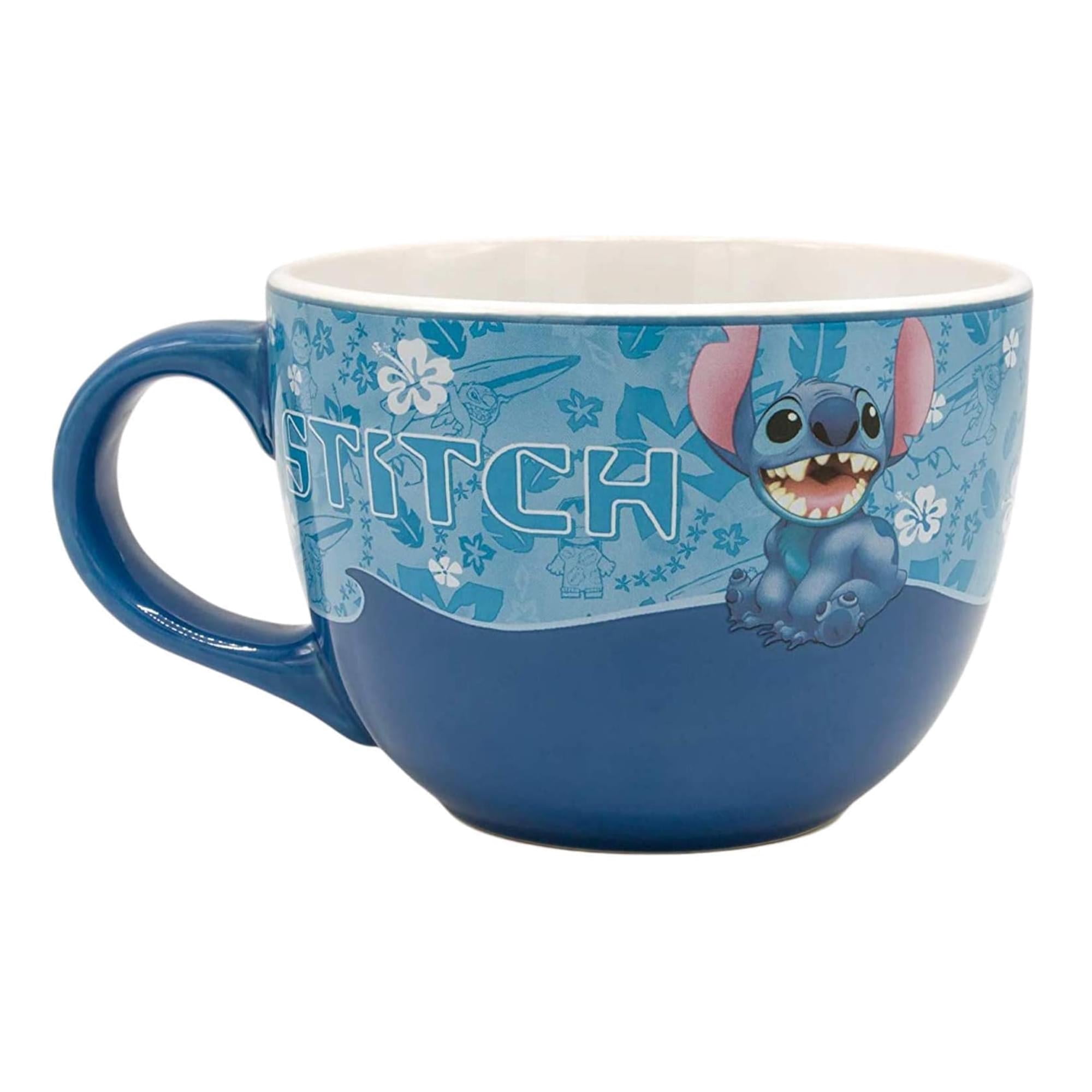 Silver Buffalo Lilo and Stitch Wavy Style Ceramic Soup Mug, 24-Ounces