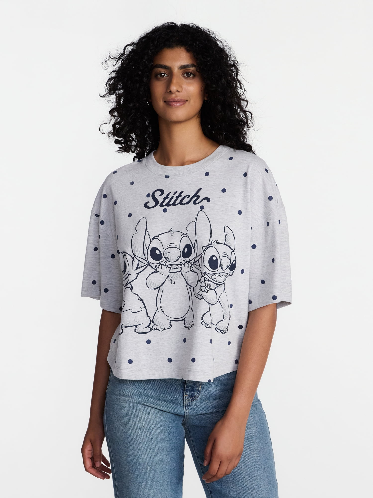 Lilo and Stitch Women's Fashion Boxy Tee, Sizes XXS-XXL