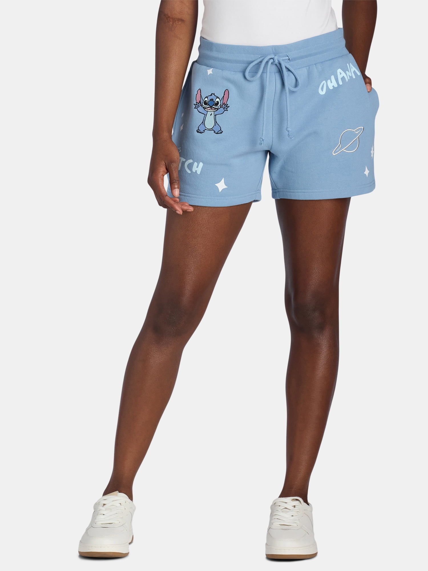 【U LAN】lace stitch shorts Disney Lilo and Stitch Women's Knit Shorts, Sizes XXS-XXL