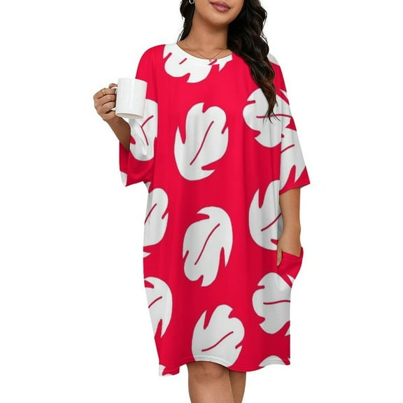 Lilo’s Dress Pattern Sleepshirts For Sleeping Travels Loose Sleepdress Pajama Dress Soft Nightdress Sleepwear