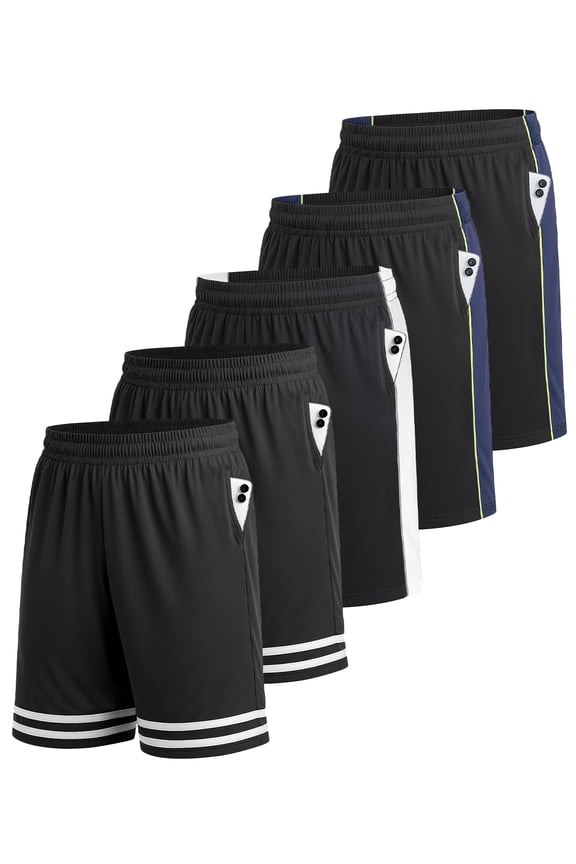 Men Shorts Pack With Pockets，Running Shorts For Men 5 Pack, Exercise Shorts For Men