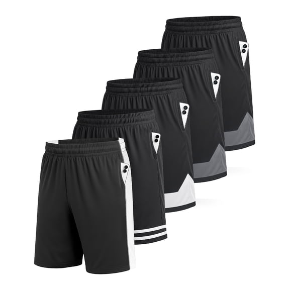 Liloak Men's Athletic Shorts Pack With Pockets,Running Shorts Pack,Men's Multipack Shorts For Summer