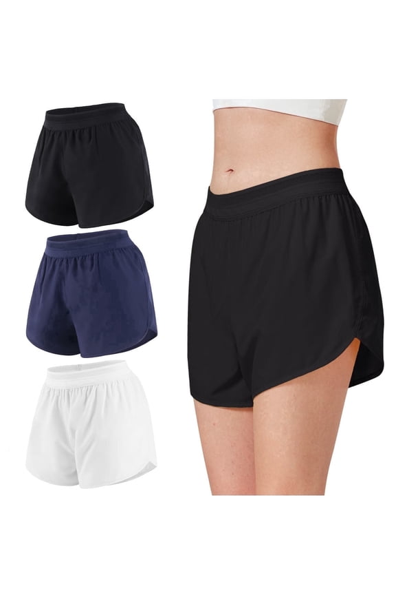 Womens Athletic Shorts Quick Dry Workout Shorts for Women 2 In 1 Running Activewear Pack for Ladies