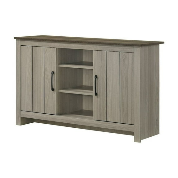 Lilola Home 47"W Gray Oak Console Table, Buffet Table, Sideboard with Shelves