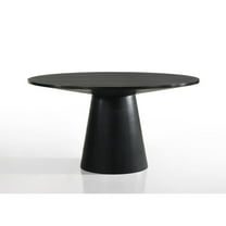 Lilola Home 59 in Round MDF Finish Dining Table, Ebony Black