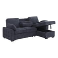 thumbnail image 1 of Mackenzie 91"W Charcoal Chenille Rev.Sleeper Sect. Storage+Cuphldrs+USB Ports, 1 of 13