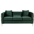 thumbnail image 1 of Lilola Home Bayberry Collection Velvet Sofa with 3 Throw Pillows, Green, 1 of 10