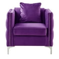 thumbnail image 1 of Lilola Home Bayberry Purple Velvet Chair with 1 Pillow, 1 of 6