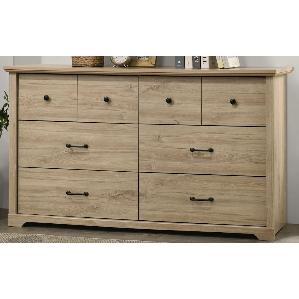 My Texas House Monroe 6-Drawer Dresser, Raven Black Oak Finish