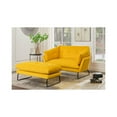thumbnail image 1 of Lilola Home Karla Yellow Velvet Contemporary Loveseat and Ottoman, 1 of 10