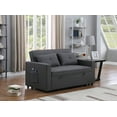 thumbnail image 1 of Lilola Home Lara Modern Linen Convertible Sleeper Loveseat Sofa with 2 Pillows, Dark Gray, 1 of 5