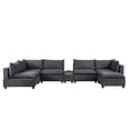 thumbnail image 1 of Contemporary Home Living 173" Madison Dark Gray 7-Piece Modular Sectional Sofa Chaise with USB, 1 of 7