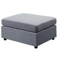 thumbnail image 1 of Lilola Home Modular Light Gray Linen Ottoman, 1 of 2