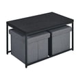 thumbnail image 1 of Lilola Home Murph 3-Piece Rectangular Wood Coffee Table, Black, 1 of 7