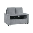 thumbnail image 1 of Lilola Home Oswin 45"W Gray Corduroy Loveseat with Storage, Side Pocket, 1 of 6