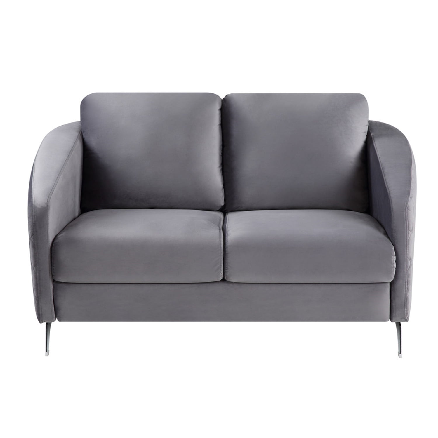 Sofia Gray Velvet Elegant Modern Chic Loveseat Couch