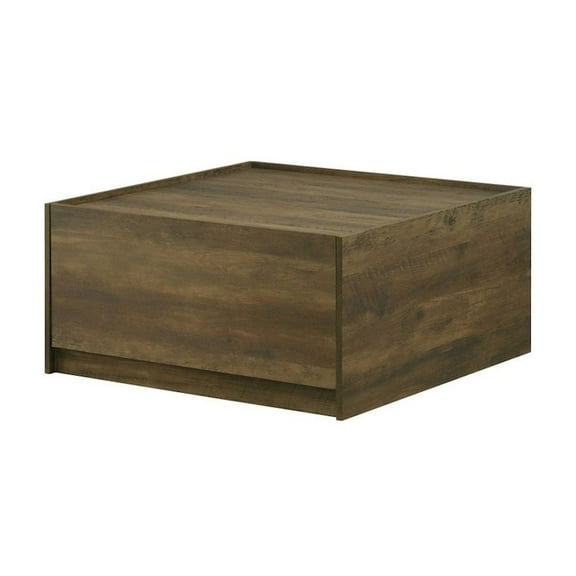 Lilola Home Travon 31.5"W Oak Finish Square Coffee Table with 2 Drawers