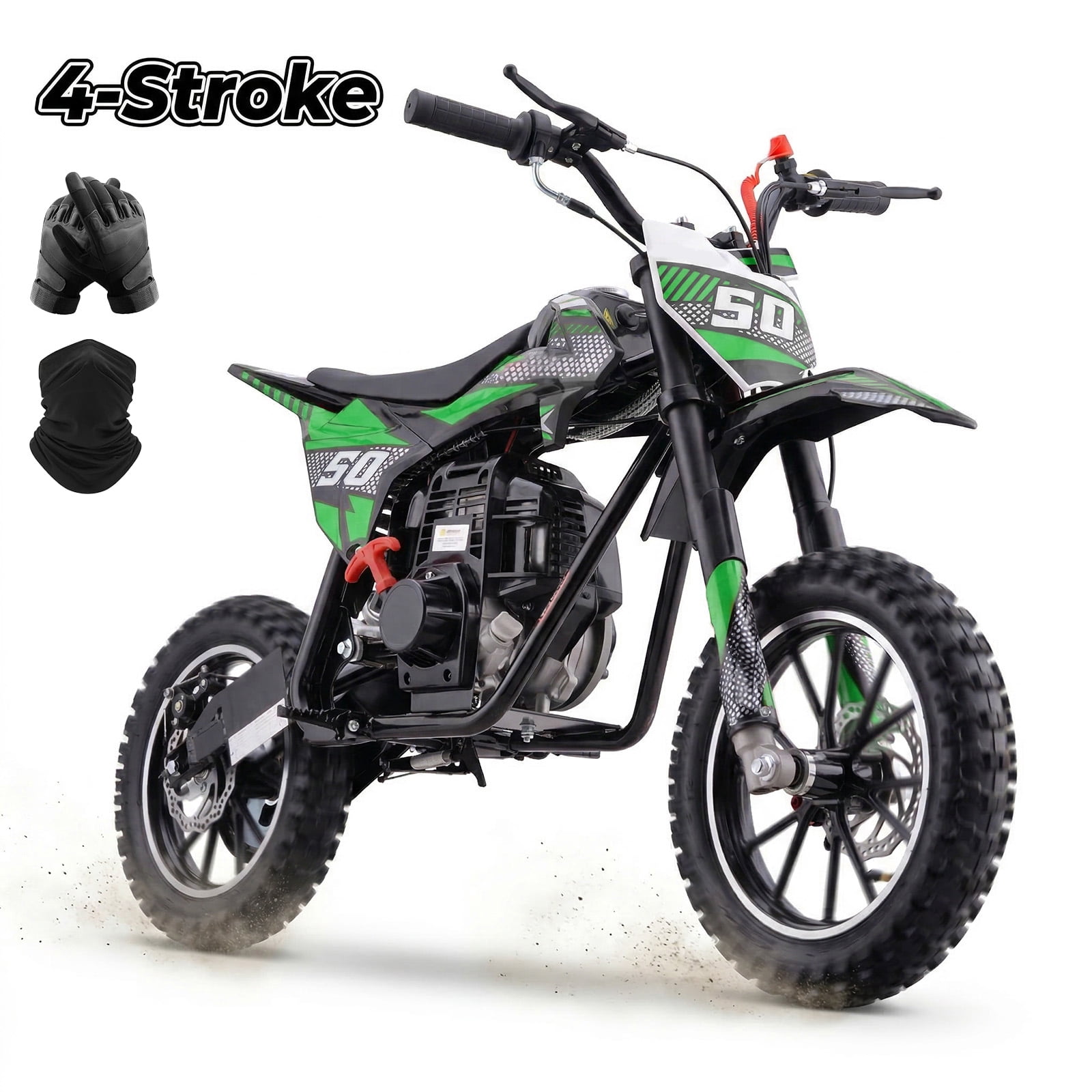 LiltJan 39CC Kids Dirt Bike, 4-Stroke Off Road Mini Motorcycle, 55lbs Lightweight Design with 165lbs Max Capacity, Gas Powered Trail Bike for Beginners with Dual Suspension