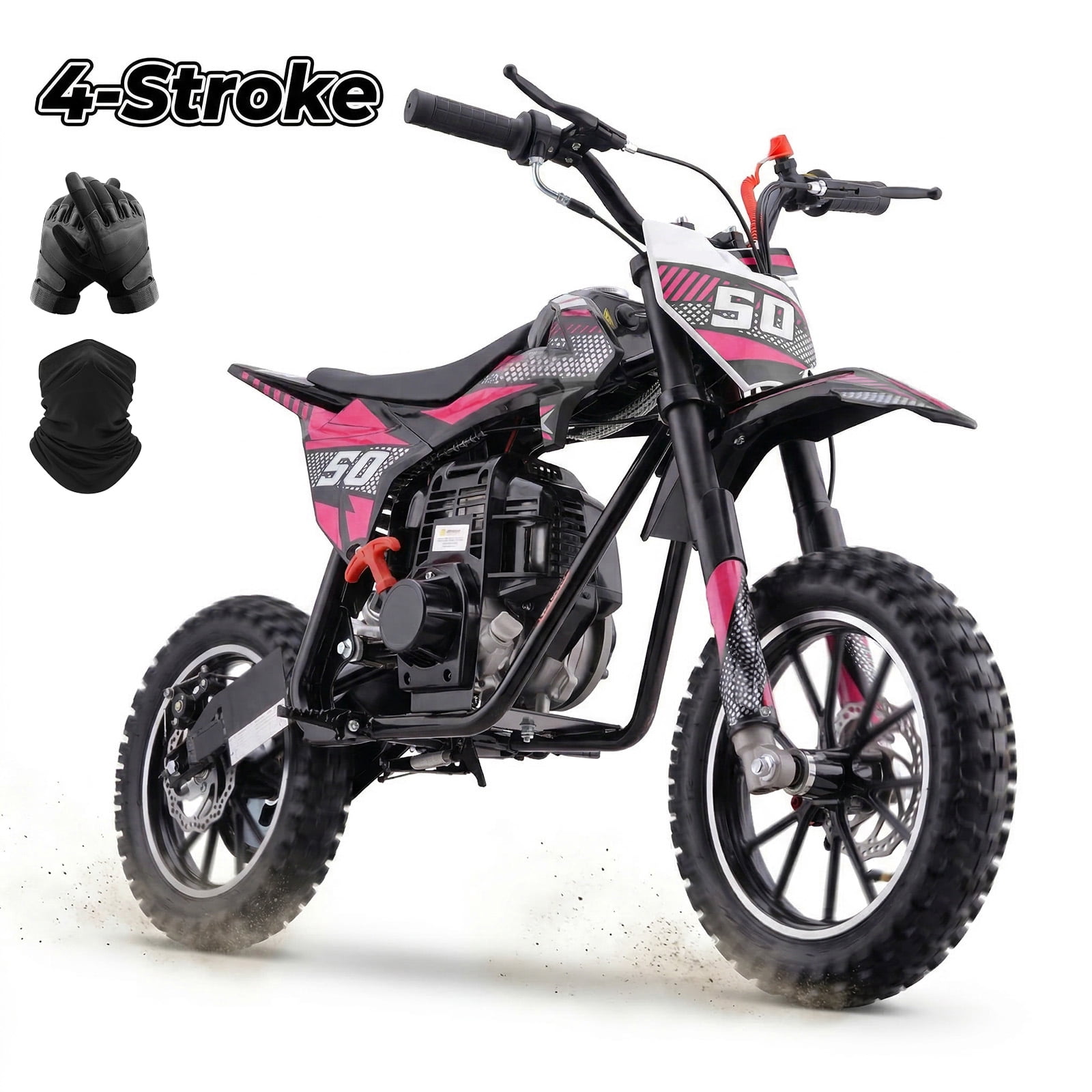 LiltJan 39CC Kids Dirt Bike, 4-Stroke Off Road Mini Motorcycle, 55lbs Lightweight Design with 165lbs Max Capacity, Gas Powered Trail Bike for Beginners with Dual Suspension