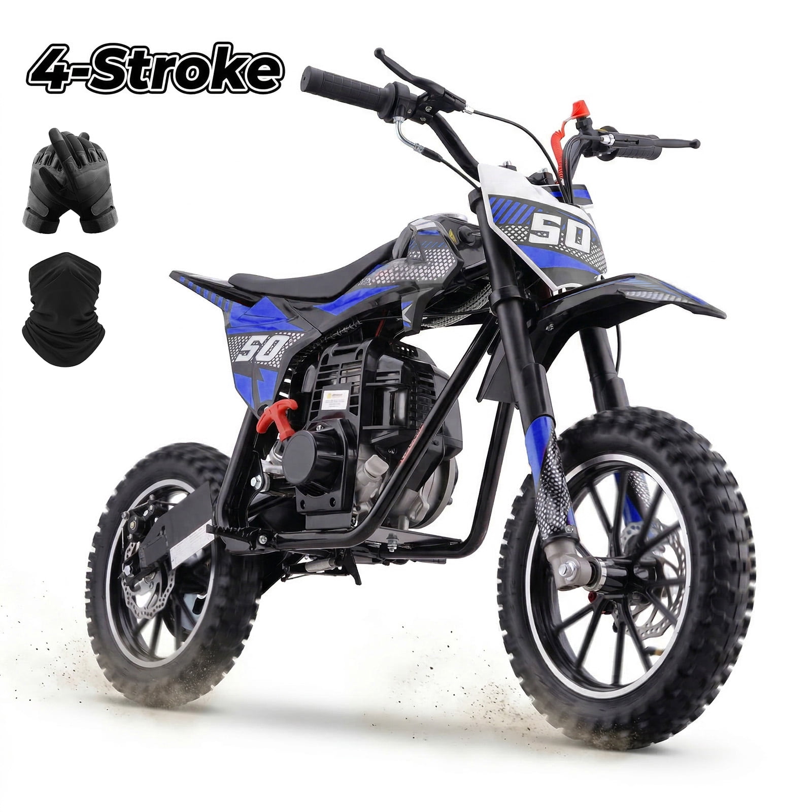 LiltJan 39CC Kids Dirt Bike, 4-Stroke Off Road Mini Motorcycle, 55lbs Lightweight Design with 165lbs Max Capacity, Gas Powered Trail Bike for Beginners with Dual Suspension