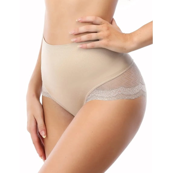 Lilvigor 2022 New Style Tummy Control Shapewear Panties for Women Butt Lifter Panties High Waisted Thong Shapewear Seamless Lace Shaping Briefs