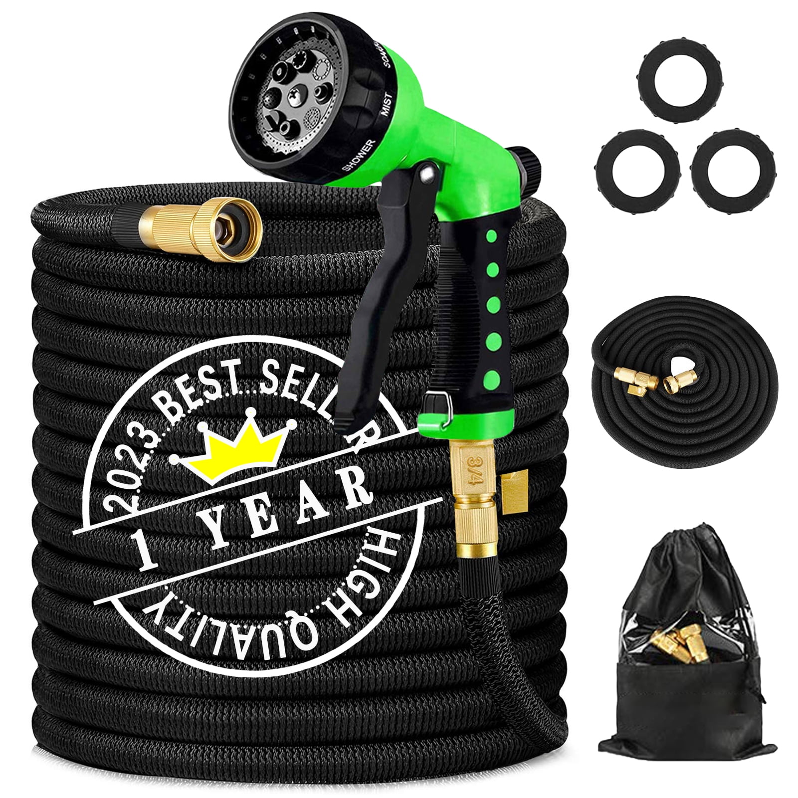 Lilvigor 50/75/100/150 ft Garden Expandable Garden Hose with 8 Function