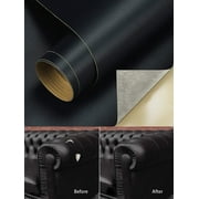 Lilvigor 7.8-61.8 Inches Large Adhesive Leather Repair Patch for Upholstery Sofa Couch Car Seat Furniture (Black, 0.8mm Thick)