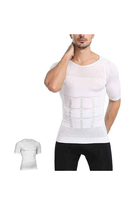 Compression Shirts for Men Slimming Shirt Body Shaper Vest to Hide Gynecomastia Moobs Base Layer Tank Tops
