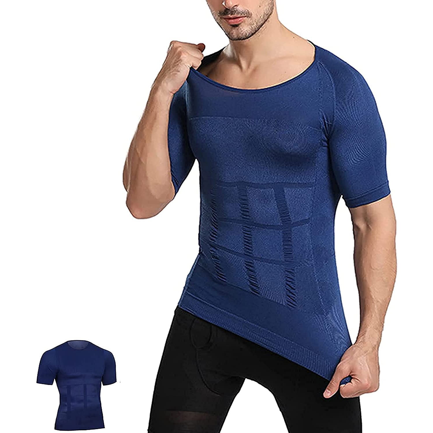 Lilvigor Compression Shirts for Men Slimming Shirt Body Shaper Vest to