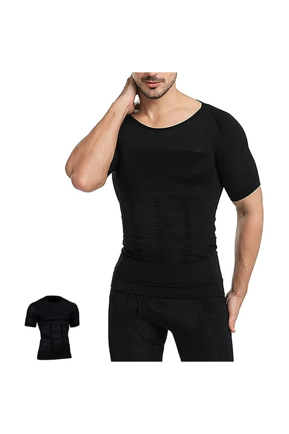 Compression Shirts for Men Slimming Shirt Body Shaper Vest to Hide Gynecomastia Moobs Base Layer Tank Tops