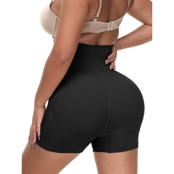 Lilvigor High Waisted Body Shaper Boyshorts Tummy Control Waist Slimming and Back Smoothing Shapewear With Anti-Slip Strip On Waist for Women Plus Size