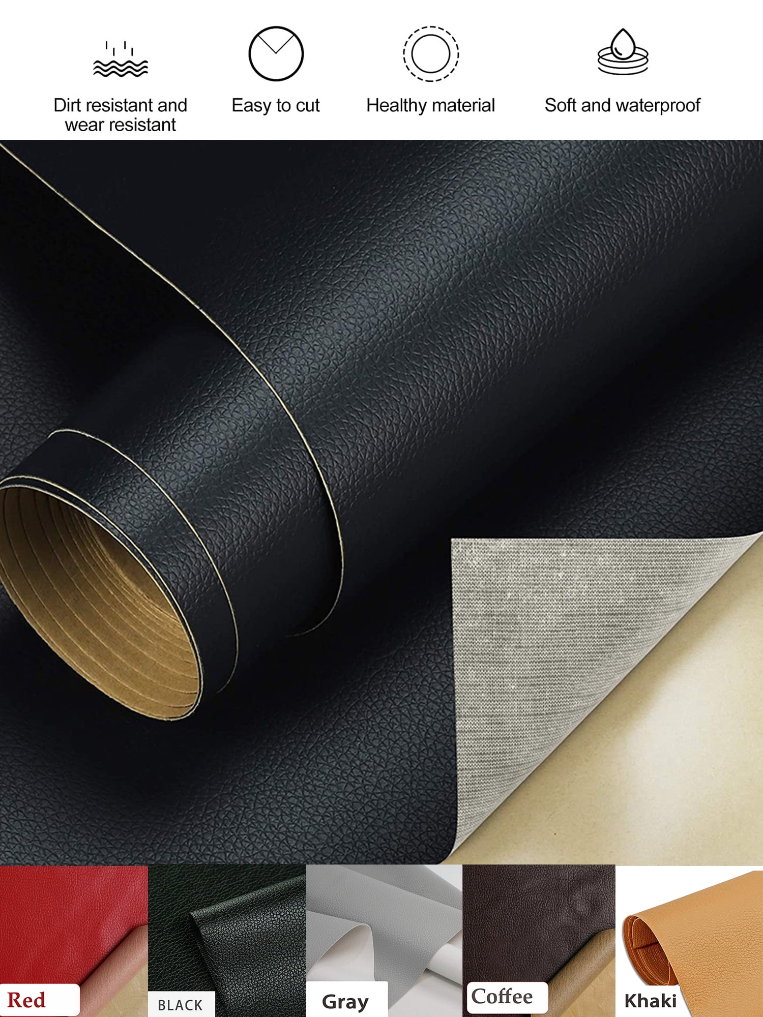 Lilvigor SelfAdhesive Leather Repair Patch Kit for Furniture, Car Seat