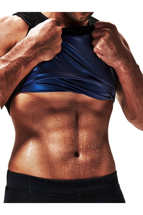 Men Sauna Sweat Vest Slimming Shapewear Comression Fitness Body Shaper Workout Tank Top Polymer Waist Trainer Sauna Suits