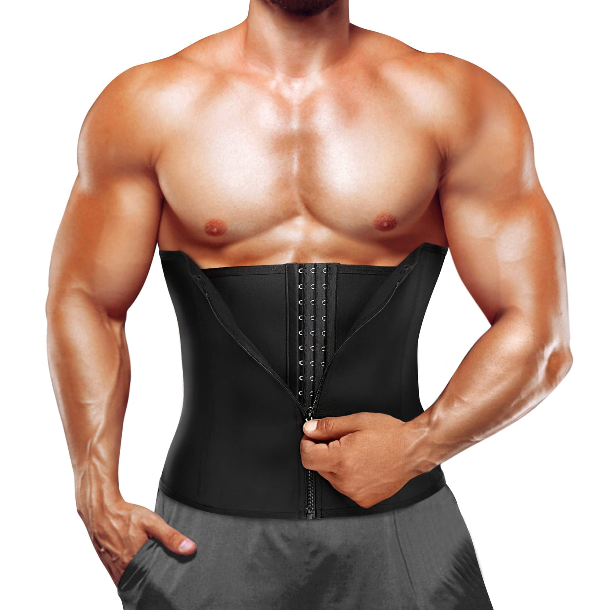 Men Slimming Body Shaper Waist Trainer Trimmer Belt Corset for Abdomen  Belly Shapers Tummy Control Fitness Compression Shapewear Men-Belly-Shaper-Black