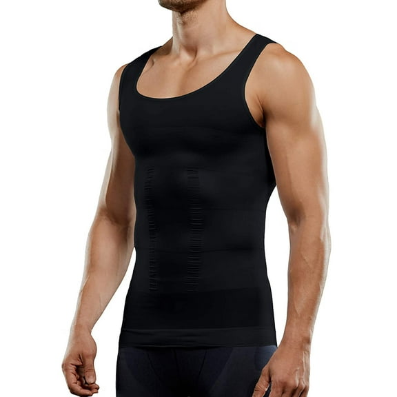 Lilvigor Men's Compression Tank Top Seamless Slimming Body Shaper Vest Shirt Shapewear Abs Abdomen Slim Gymwear